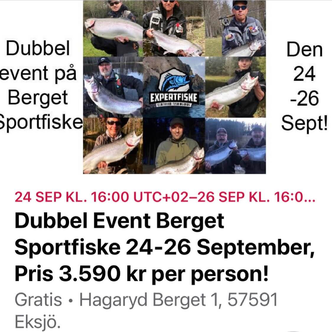 FISKE EVENT PÅ BERGET SPORTFISKE, 24 till den 26 September 2021